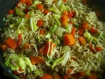 WoK : " China-Pfanne " mit Chinakohl !! fettarm ! - Rezept