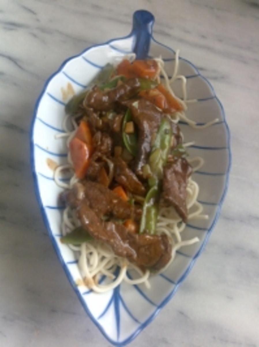 Bilder für Chinesische Bratnudeln mit Rindfleisch - Rezept