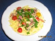 Tagliatelle mit Zweikäse-Schinkensoße - Rezept