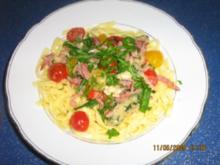 Tagliatelle mit Zweikäse-Schinkensoße - Rezept