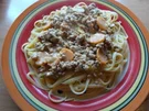 Spaghettini mit Hackfleisch Sahnesoße - Rezept