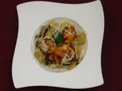 Garnelen an Pappardelle mit Steinpilzen - Rezept