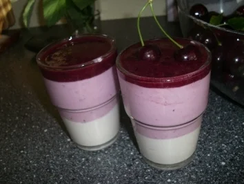 3- Schichten Kirsch-Quark-Dessert - Rezept
