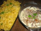 Käsespätzle mit Pfifferlingrahmsößle - Rezept