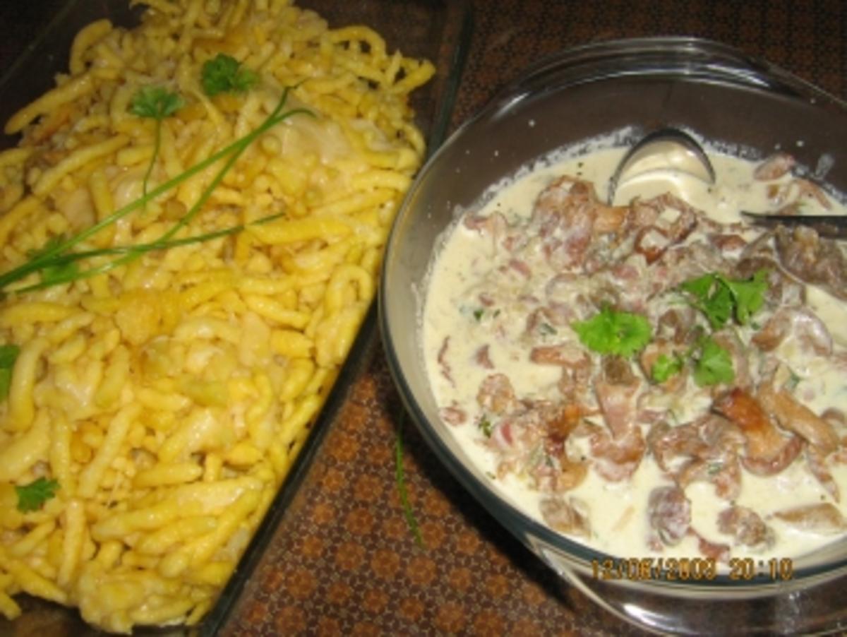 Bilder für Käsespätzle mit Pfifferlingrahmsößle - Rezept