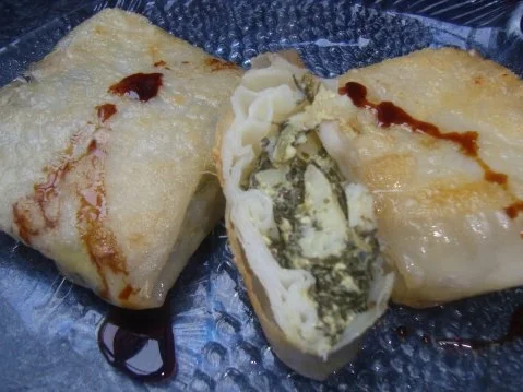 Kabeljau im Reisblatt mit Spinat - Rezept