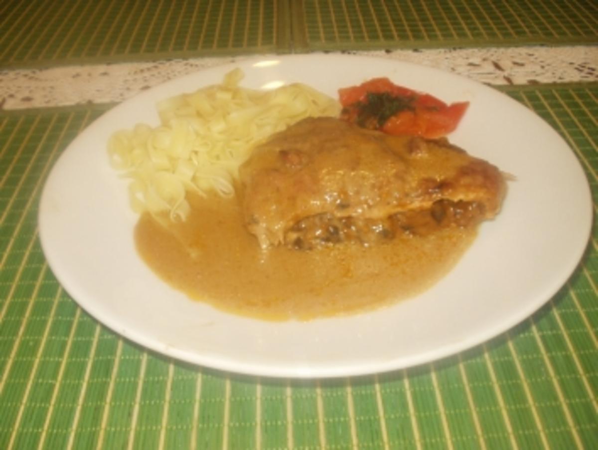 Bilder für Schweinsschnitzel mit Champignonfülle - Rezept