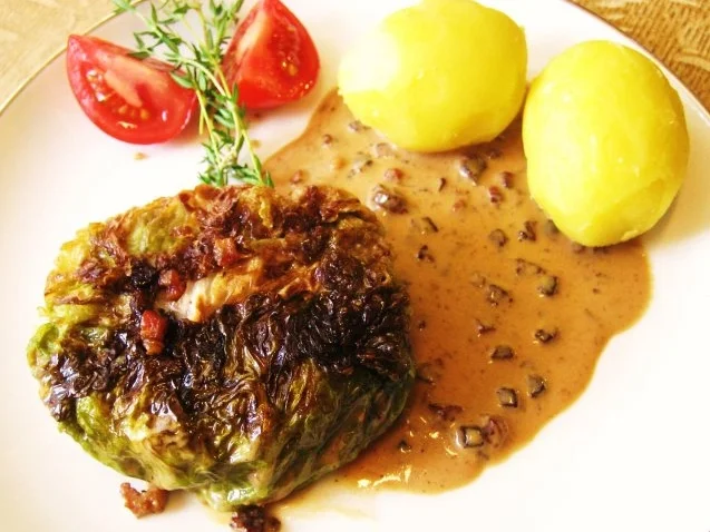 Wirsing-Päckchen  in  Specksoße - Rezept - Bild Nr. 5
