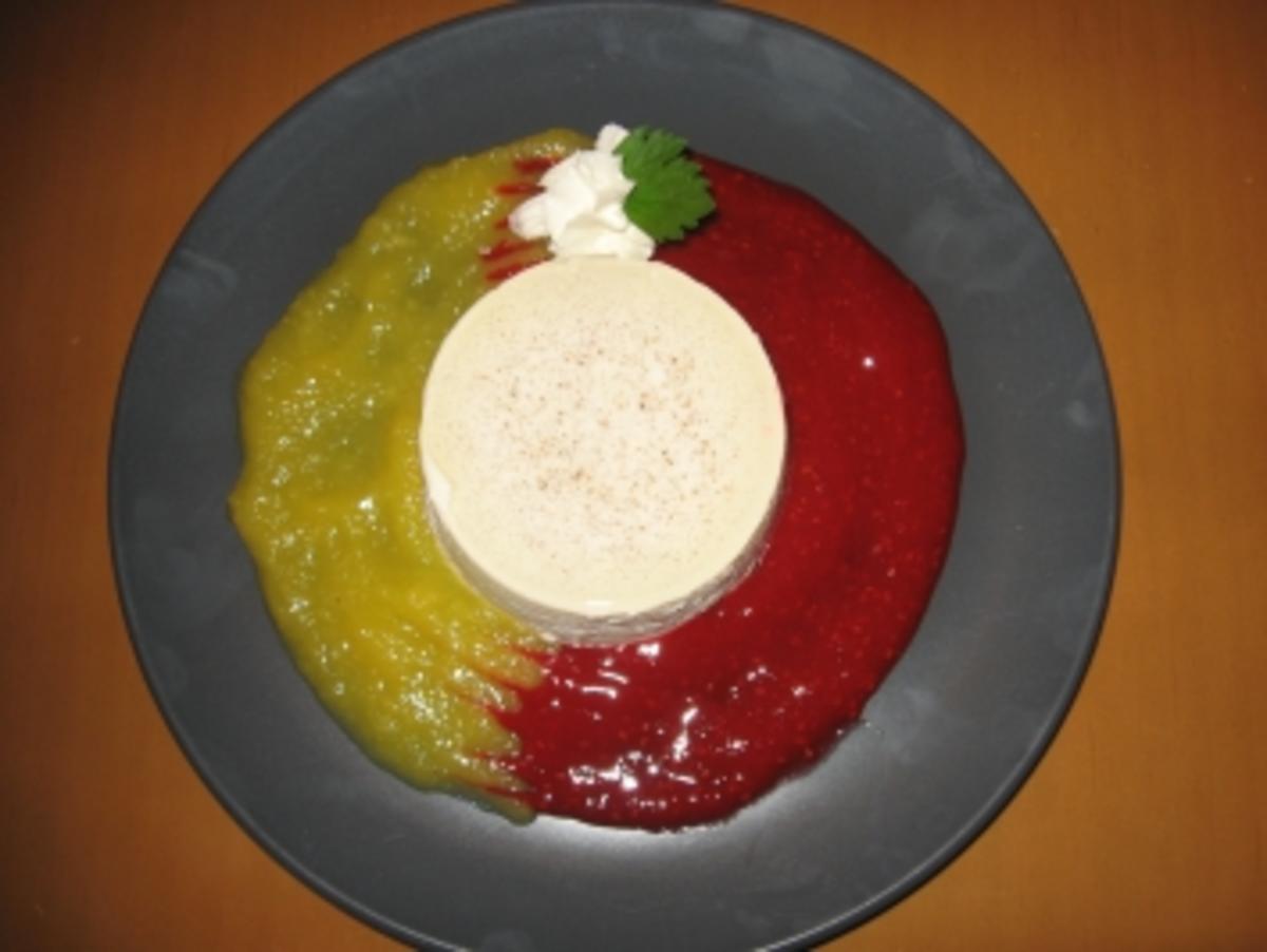 Panna Cotta auf Himbeerspiegel oder Mangospiegel - Rezept - Bild Nr. 3