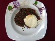 Ziegenkäse auf Glückslinsen-Salat mit Gewürzen aus der Hexenküche - Rezept