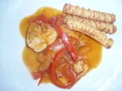 Hühnchenbrustfilet     auf Letschogemüse - Rezept