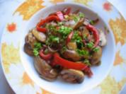 Gebratene Champignons mit Paprika - Rezept
