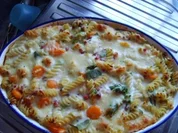 Nudelauflauf mit Brokkoli und Schinken - Rezept