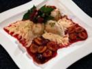 Zwetschgen-Frischkäse-Ravioli auf Zimtschaum - Rezept