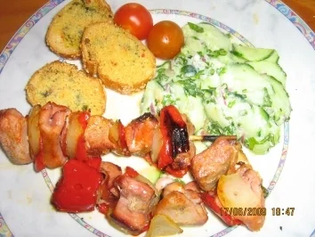 Puten - Schinkenpäckchen - Spieße - Rezept