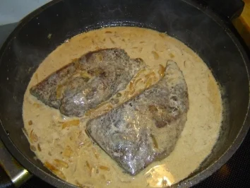 Leber an Calvadossahne - Rezept