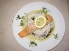 Leichte Küche Blattspinat mit Lachs und Reis - Rezept