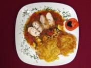 Spanisches Hähnchen mit Kartoffelnest - Rezept