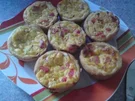 Frischkäse Muffin mit Paprika und Zwiebeln - Rezept