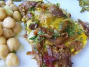 Omelette mit Pfifferlingen und Kichererbsenbeilage - Rezept