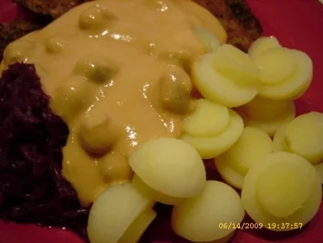 Kartoffelpilze an Minischnitzeln und Rotkraut - Rezept - Bild Nr. 32