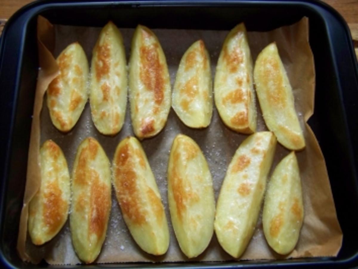 gebackene Kartoffelspalten - Rezept
