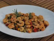 Antipasti: Garnelen auf Balsamico-Gemüse - Rezept
