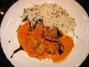 Rinderfiletwürfel an feuriger Whisky-Rahm-Sauce - Rezept