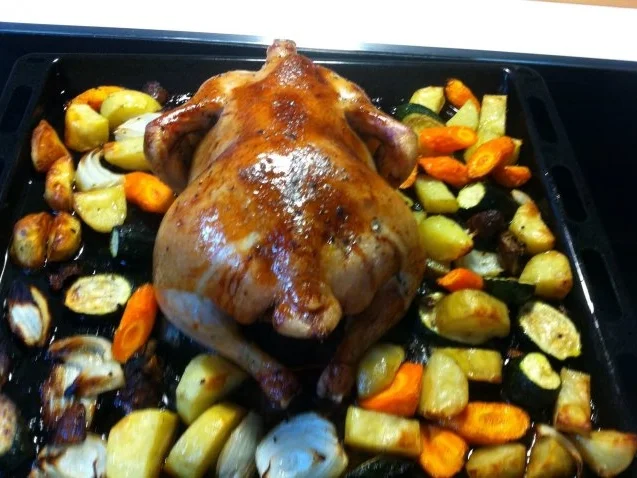 Brathähnchen mit Honig -Bier -Glasur - Rezept