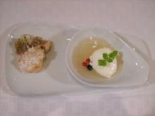 Prosecco-Holunder-Suppe mit Joghurtmousse u. gebackenen Holunderblüten - Rezept