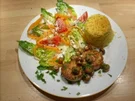 Marinierte Geflügel-Medaillons an Curryreis - Rezept