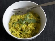 Safranrisotto mit Rucola - Rezept
