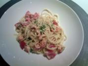 Spaghetti mit Scampi in Tomatensahnesauce - Rezept