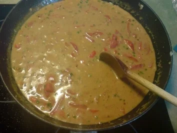 Puten-Pfanne mit Paprika-Tomaten-Sahne - Rezept - Bild Nr. 7