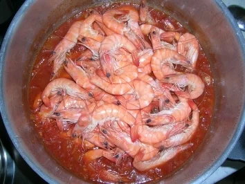 Scampi Buzzara - Rezept