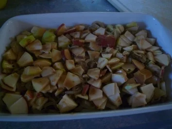 Rezept: Leber - Apfel - Zwiebel - Auflauf Bild Nr. 4 Leber - Apfel - Zwiebel - Auflauf - Rezept - Bild Nr. 4