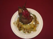 Lammkrone mit geschmortem Fenchel und Basilikum-Pecorino-Ravioli - Rezept