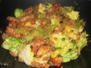 Asiatisch: Sherryhähnchen mit gebratenem Kopfsalat - Rezept