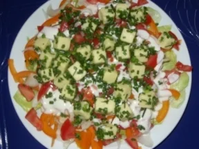 Mein großer Salatteller mit Appenzeller-Käse und Joghurt/Sahne-Dressing - Rezept - Bild Nr. 5