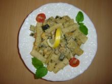 RIGATONI  MIT GARNELEN UND ZUCCHINI-ZITRONENSAUCE - Rezept