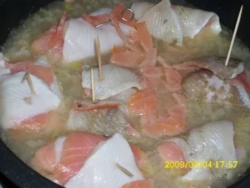 Rezept: Fisch: Schollen-Lachs-Röllchen Bild Nr. 4 Fisch: Schollen-Lachs-Röllchen - Rezept - Bild Nr. 4