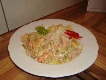 Rezept: Nudelgericht - Pfefferminz- oder Basilikumnudeln mit Sahnesoße Nudelgericht - Pfefferminz- oder Basilikumnudeln mit Sahnesoße - Rezept