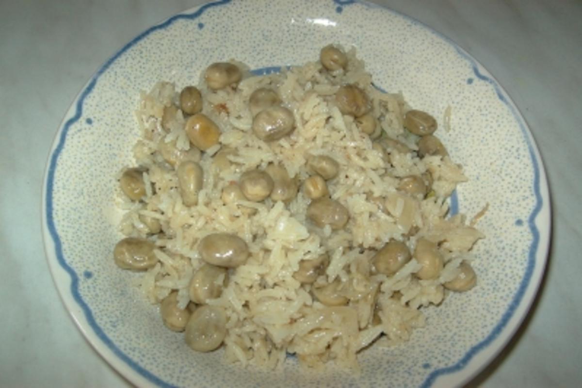 Reis mit dicken Bohnen -  Ros ma ful achdar - Rezept