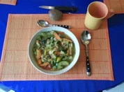 Eintopf: Bunter Gemüse-Grünkerneintopf - Rezept