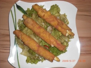 Rezept: Spargel Gordon Bleu auf Blattsalat Bild Nr. 4 Spargel Gordon Bleu auf Blattsalat - Rezept - Bild Nr. 4