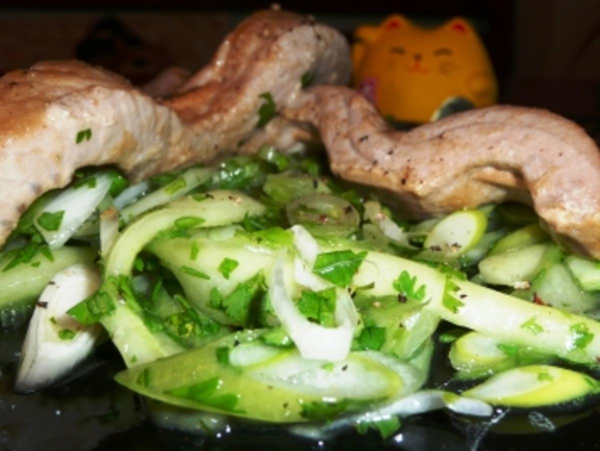 Asia Thunfischspiesse mit Koriander- Gurkensalat - Rezept