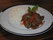 Spicy Beef mit Thai-Basilikum und Basmati-Reis - Rezept