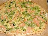 Flammkuchen mit Lauch und Lachs - Rezept