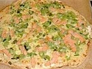 Rezept: Flammkuchen mit Lauch und Lachs Flammkuchen mit Lauch und Lachs - Rezept