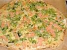Flammkuchen mit Lauch und Lachs - Rezept